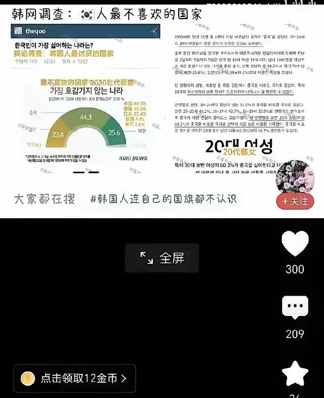 韩国智库《东亚研究院》民调显示：“中国成为韩国人最讨厌国家第一名”。喷两句：在