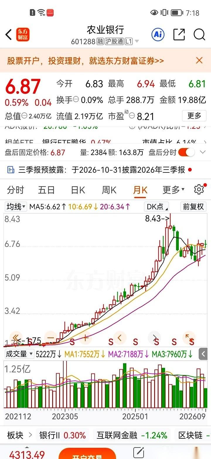 这两天，一张散户的持仓截图在网上传开了，主角是50万股农业银行。当无数人正盯着红