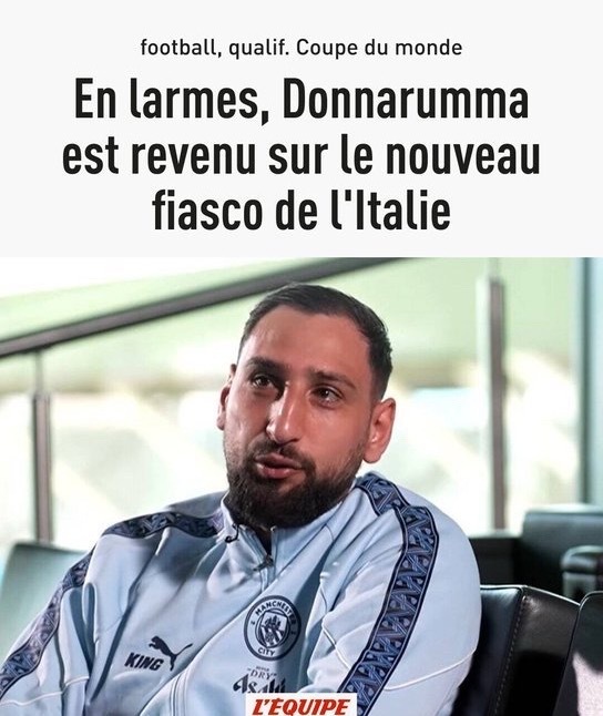 多纳鲁马含泪辟谣意大利球员在世预赛附加赛决赛前向足协索要晋级奖金：“作为队长，我