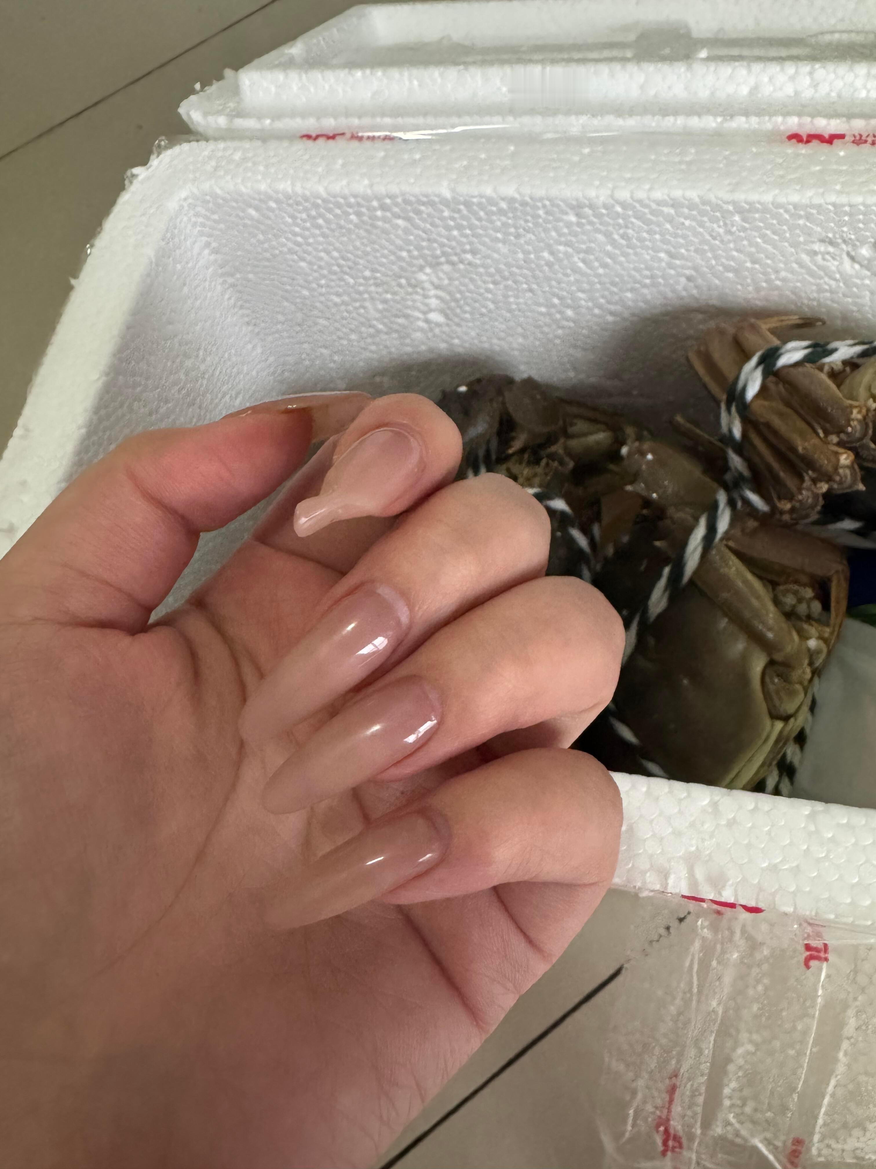 这下好了，美甲变成梭子蟹了