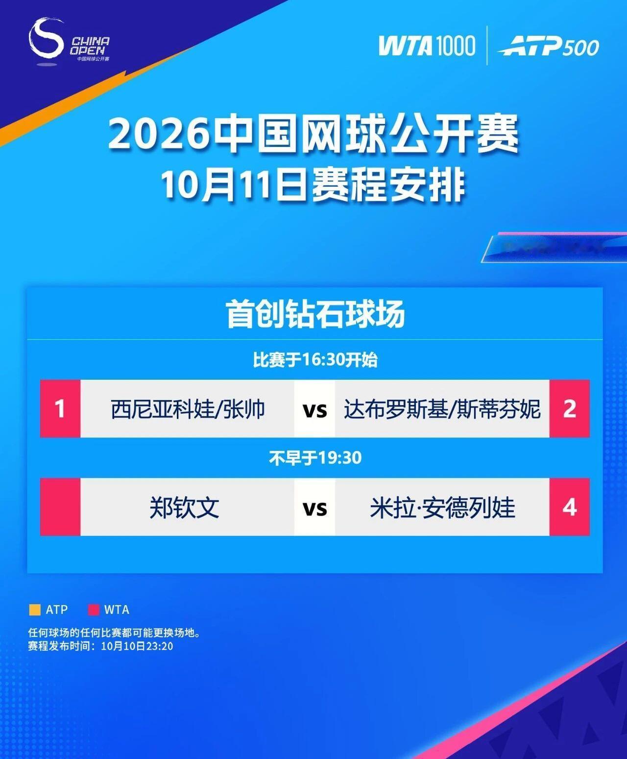 今晚中网女单决赛！郑钦文冲首个1000赛冠军今天的中网钻石球场，注定要载入中