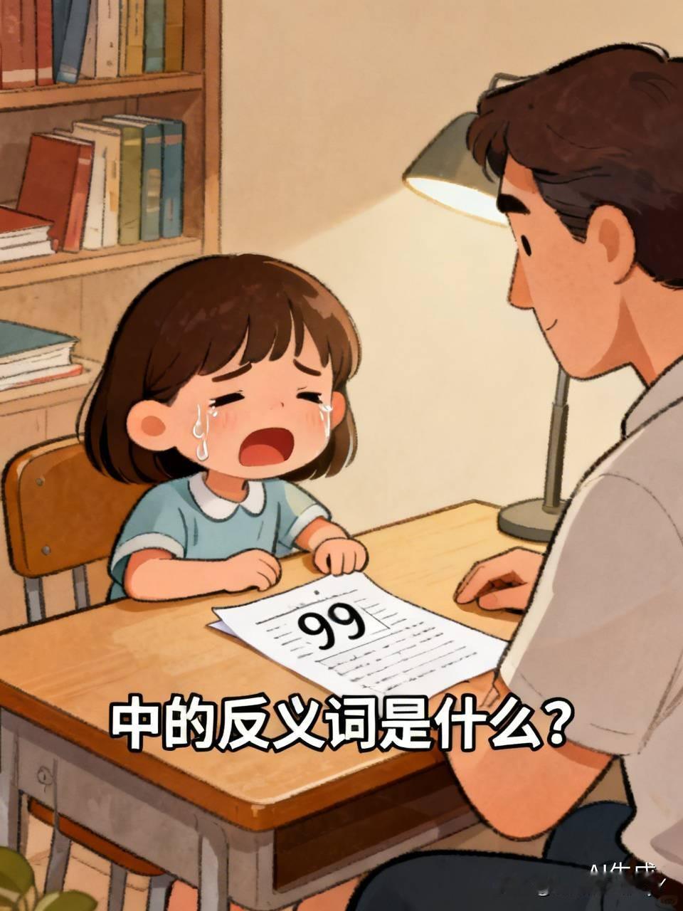有个三年级小丫头，语文考了99分，刚到家，她爸就问她那1分丢在哪了。这一问可坏