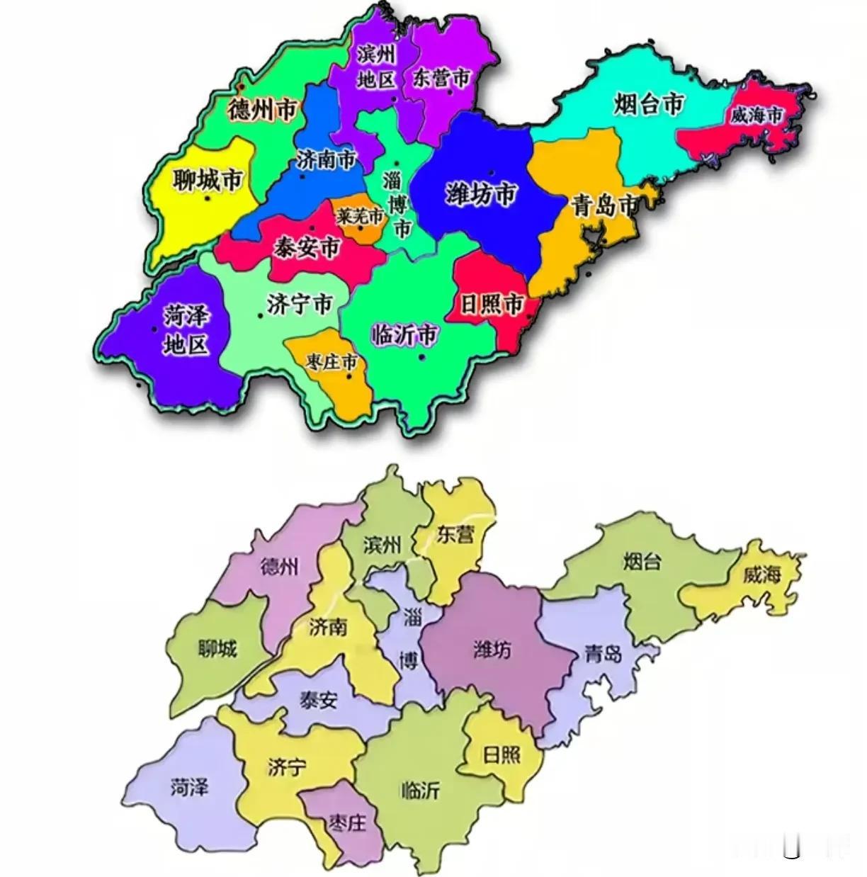 这是1999年山东行政区划与2026年山东行政区划的对比图。唯一不同的是把莱芜撤