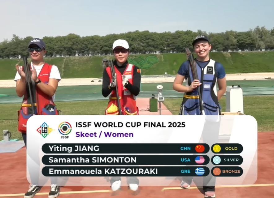 【射击世界杯总决赛双向飞碟江伊婷百发百中夺冠】国际体坛战报速递12月8日多哈，
