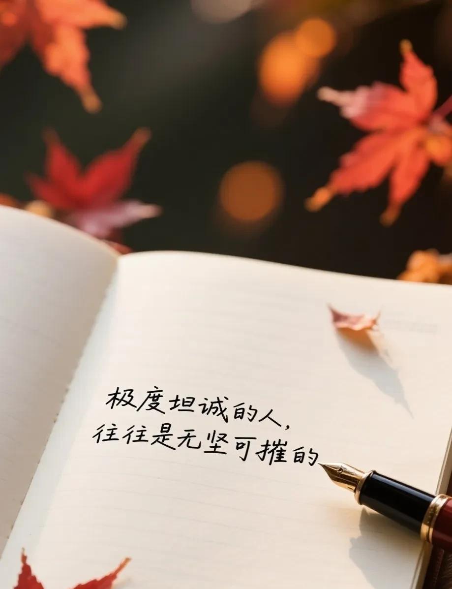 极度坦诚的人，往往百毒不侵洞察世间高手，发现一条隐秘法则，真正的强者，都奉