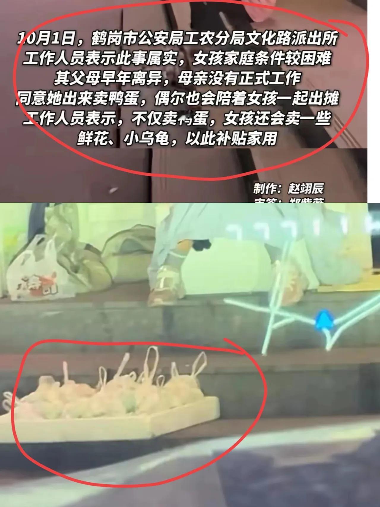 13岁女孩，因父母离异，家庭不幸。每天放学后，在商铺台阶上卖鸭蛋，四个一袋，十