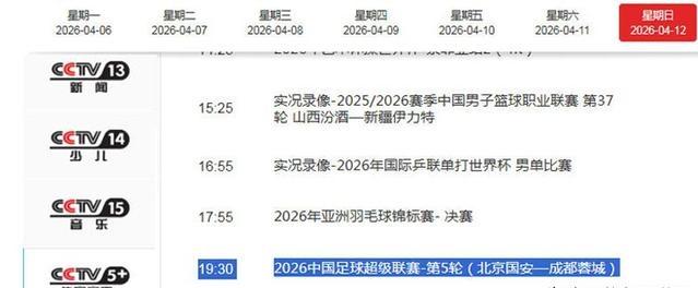 CCTV5+将直播成都蓉城VS北京国安的比赛！本场比赛无疑是中超联赛第五轮的焦点