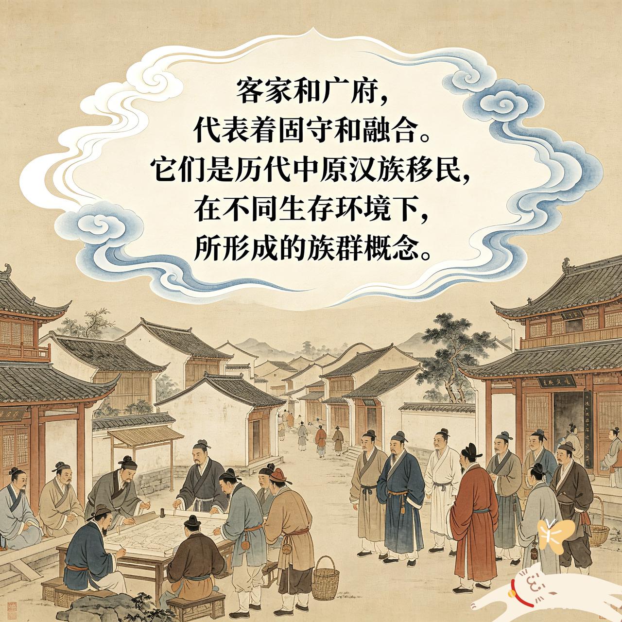在珠三角一带，“广府人”(广州府本地土著)概念，对应的就是“客家人”(迁入广州府