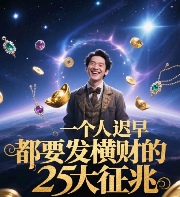 一个人迟早都要发横财的25大征兆：1. 睡觉时流口水。2. 突然开始