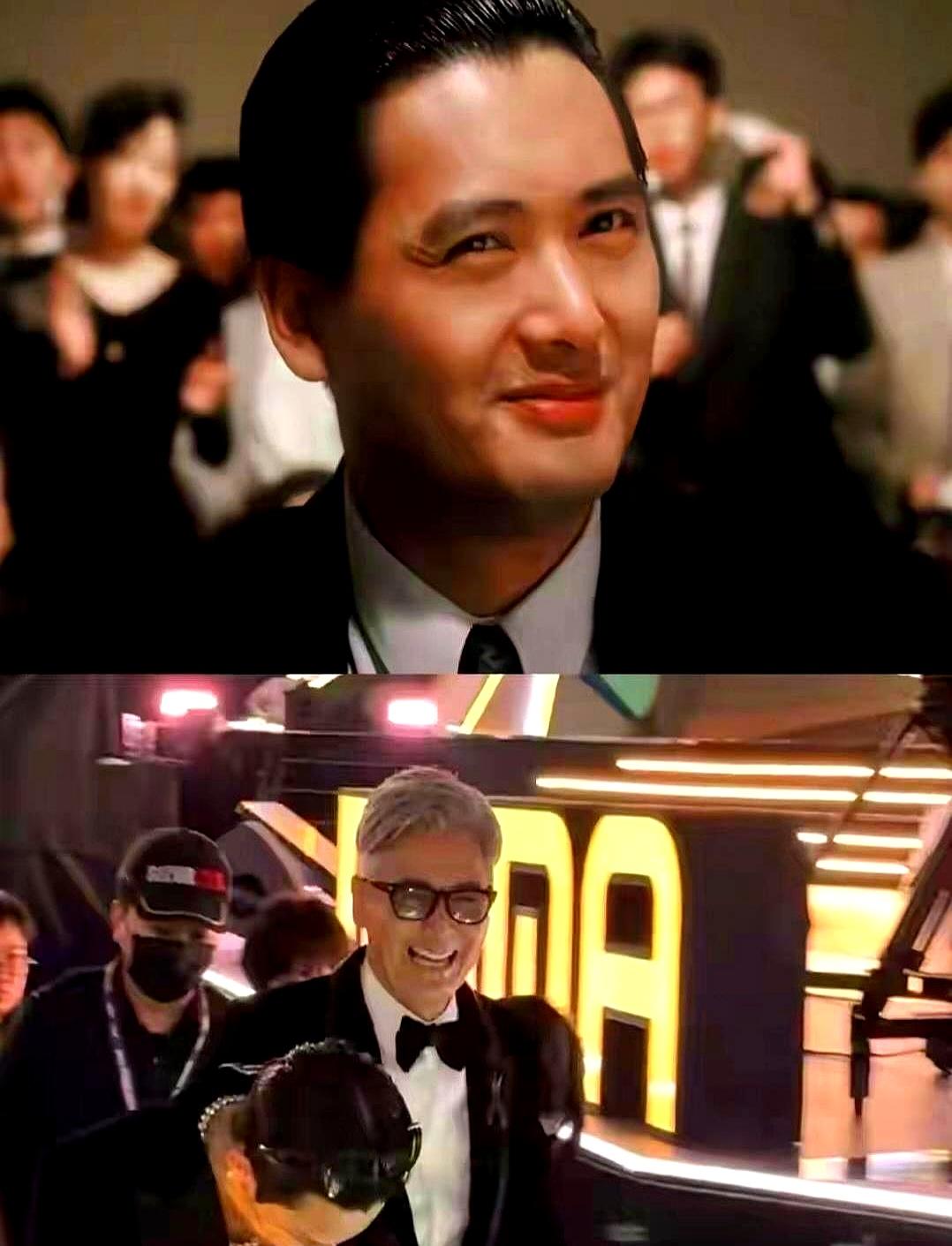 70岁的周润发给所有男人上了一课。他穿着一身笔挺的西装，顶着满头银发就这