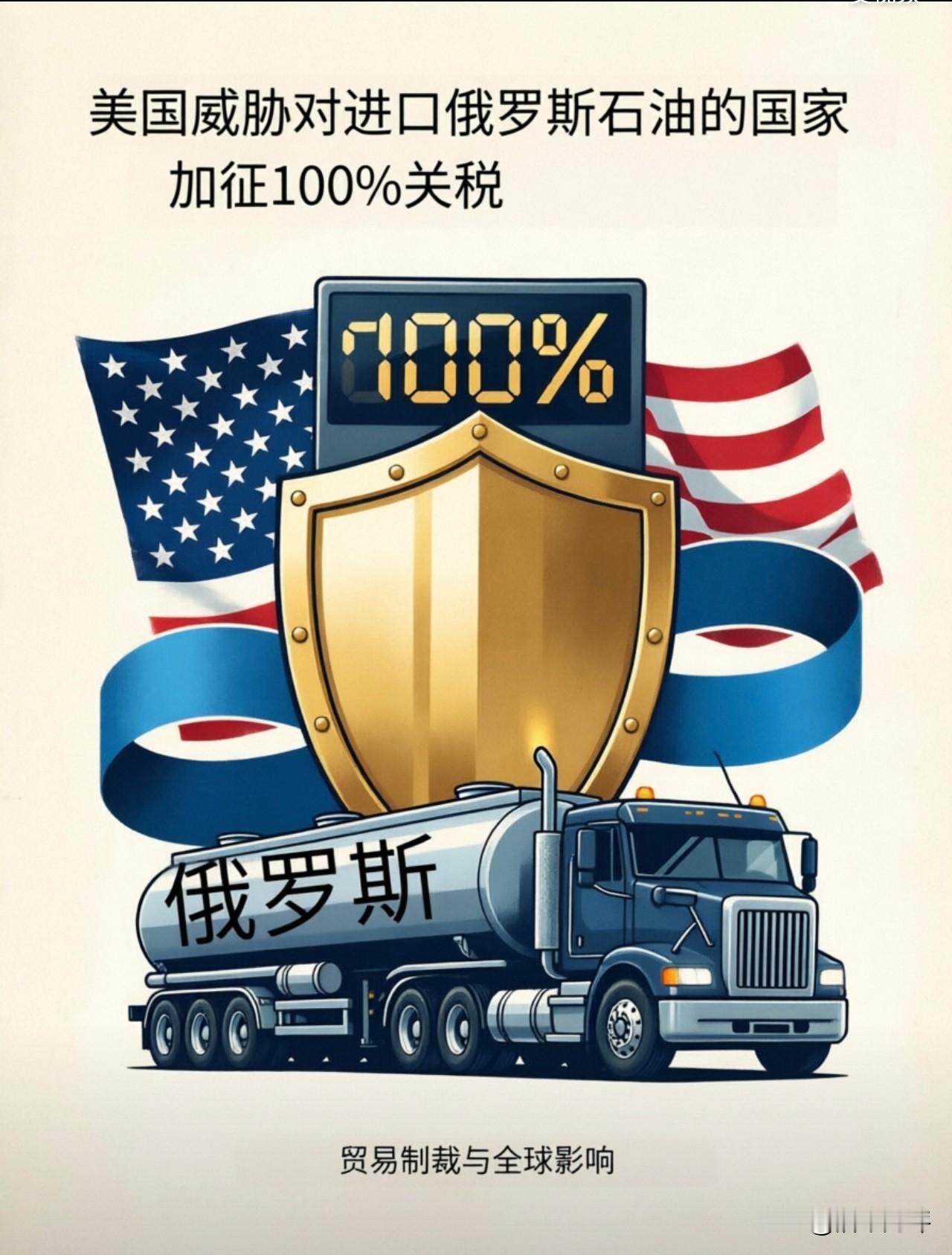 美国拟对进口俄罗斯石油的国家加征100%关税！中国和印度均无视，不理会！中国进
