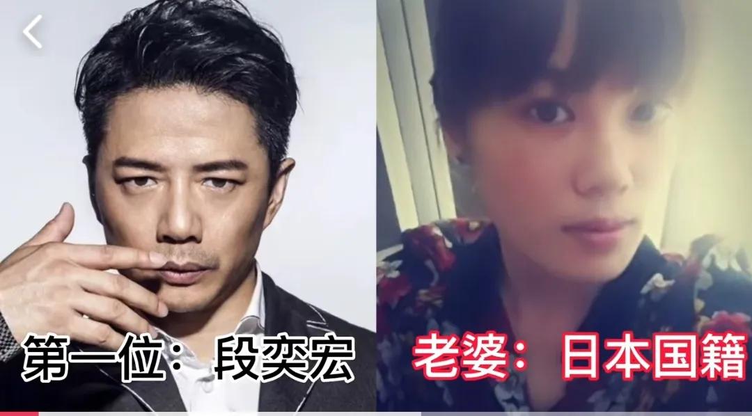 娶了洋媳妇的12位男明星，刘烨夫妻郎朗夫妻，哪一对最般配？第1位:段奕宏第