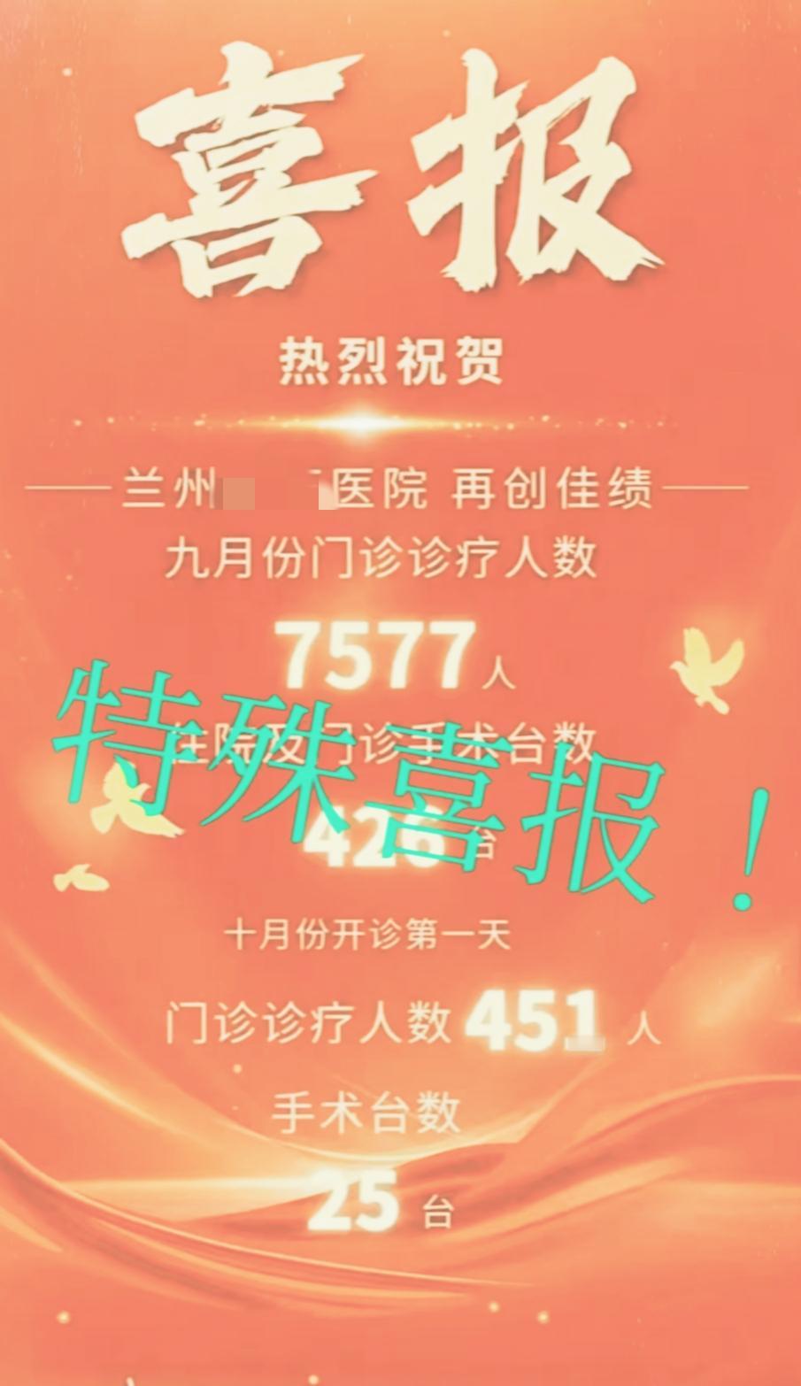 奇葩荒唐事挺多，医院喜报来祝贺！九月病人来的多，人数听我给你说。七千多人看门
