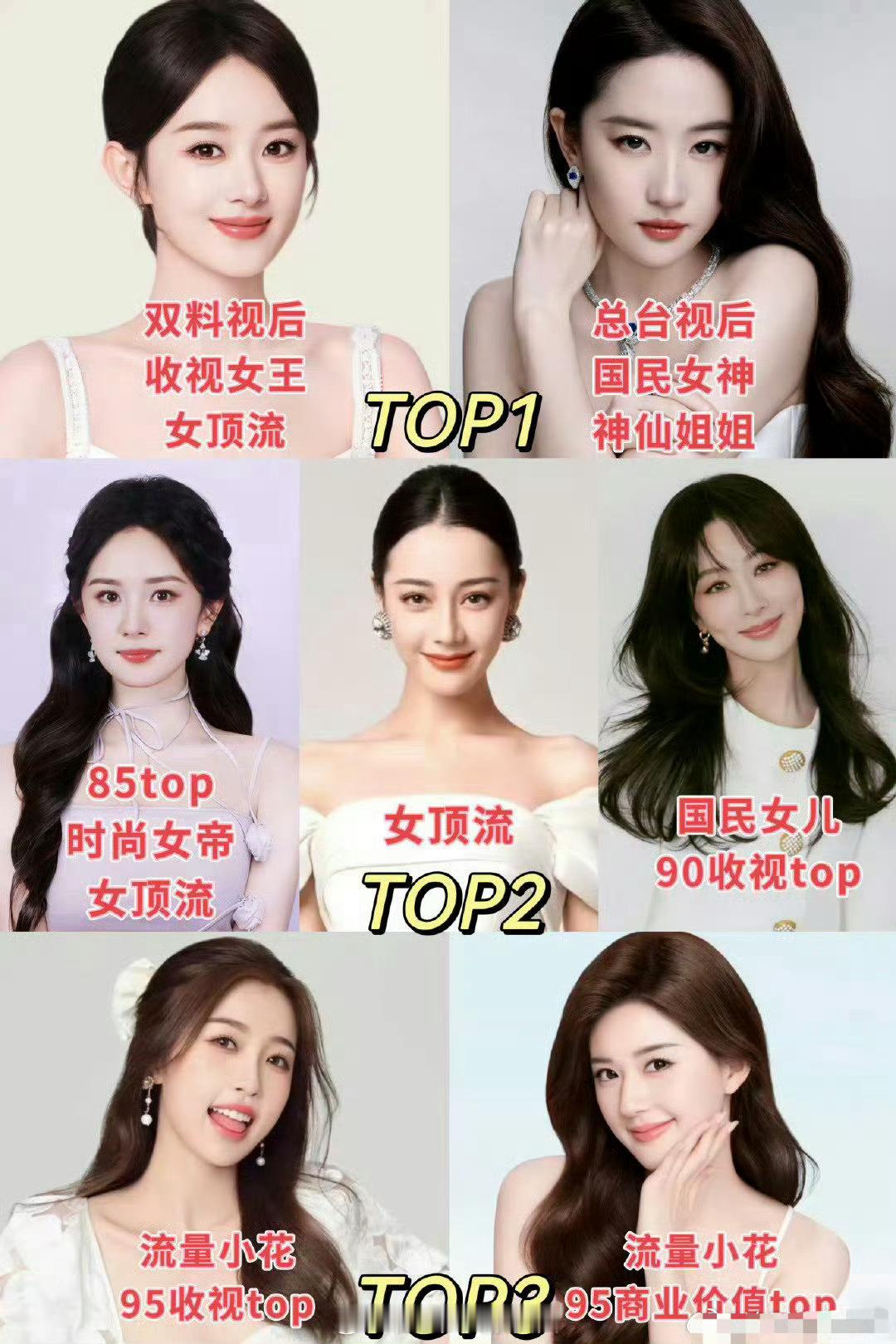 网友列出的内娱女顶，你觉得合适吗？