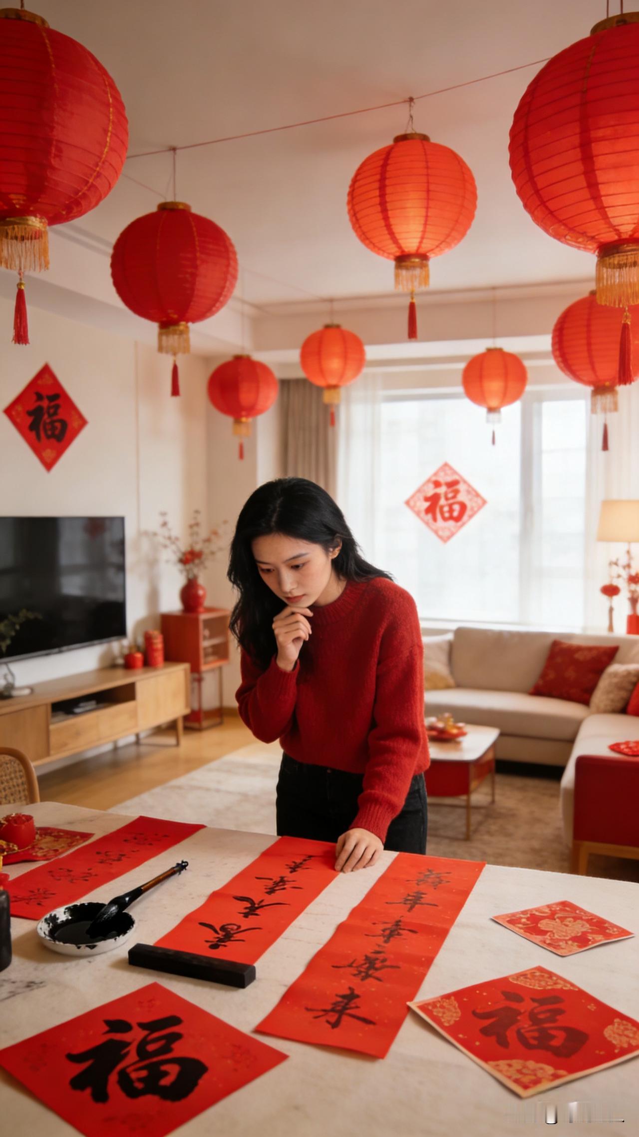 春节的氛围感从对春联开始！出个简单的上联，谁都能来对～上联：新年添福家家乐