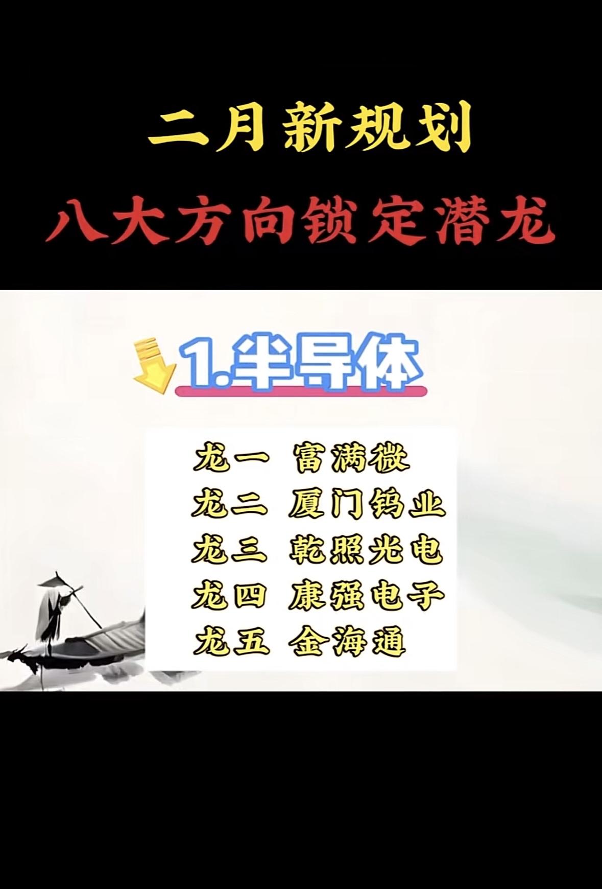 二月新规划八大方向锁定潜龙，医药行业潜力无限！二月布局半导体潜力股，聚焦龙头