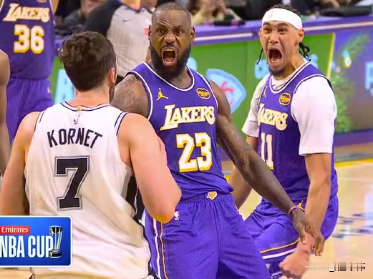 霸气十足！科内特被詹姆斯隔扣：“我努力去防守。”“当勒布朗全力冲进来。”