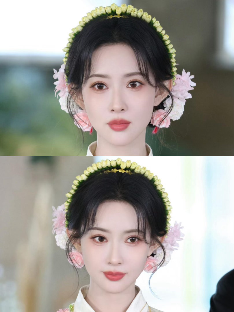孟子义簪花造型，人比花娇具象化了！