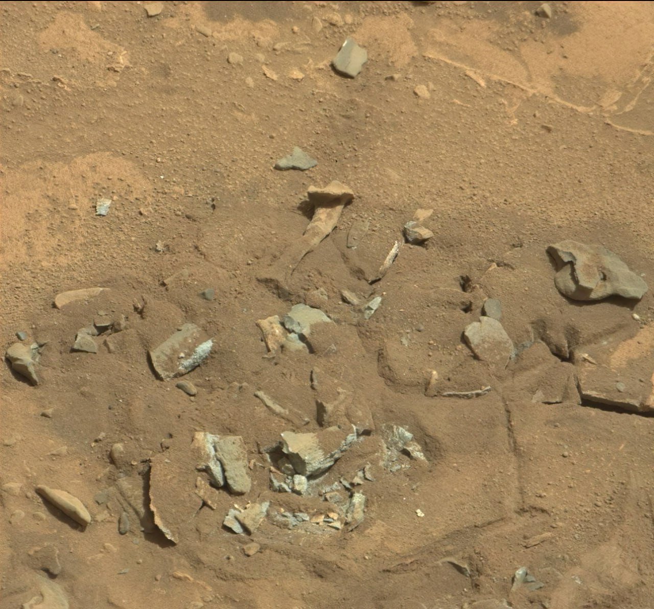 2014年，“好奇号”火星车传回了一张火星表面的照片，照片显示一块形状奇特的岩