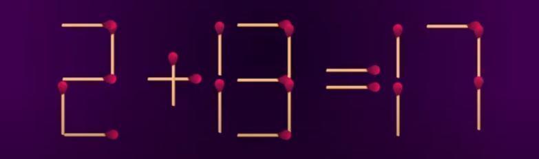 家人们，挑战来啦！现在等式“2+13=17”不对呢。给咱64秒，只移动