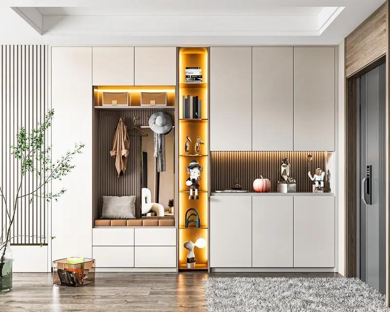 最近四川一户人家的楼道鞋柜火了，真是高级感满满。一梯一户的公摊面积被玩得明明白白