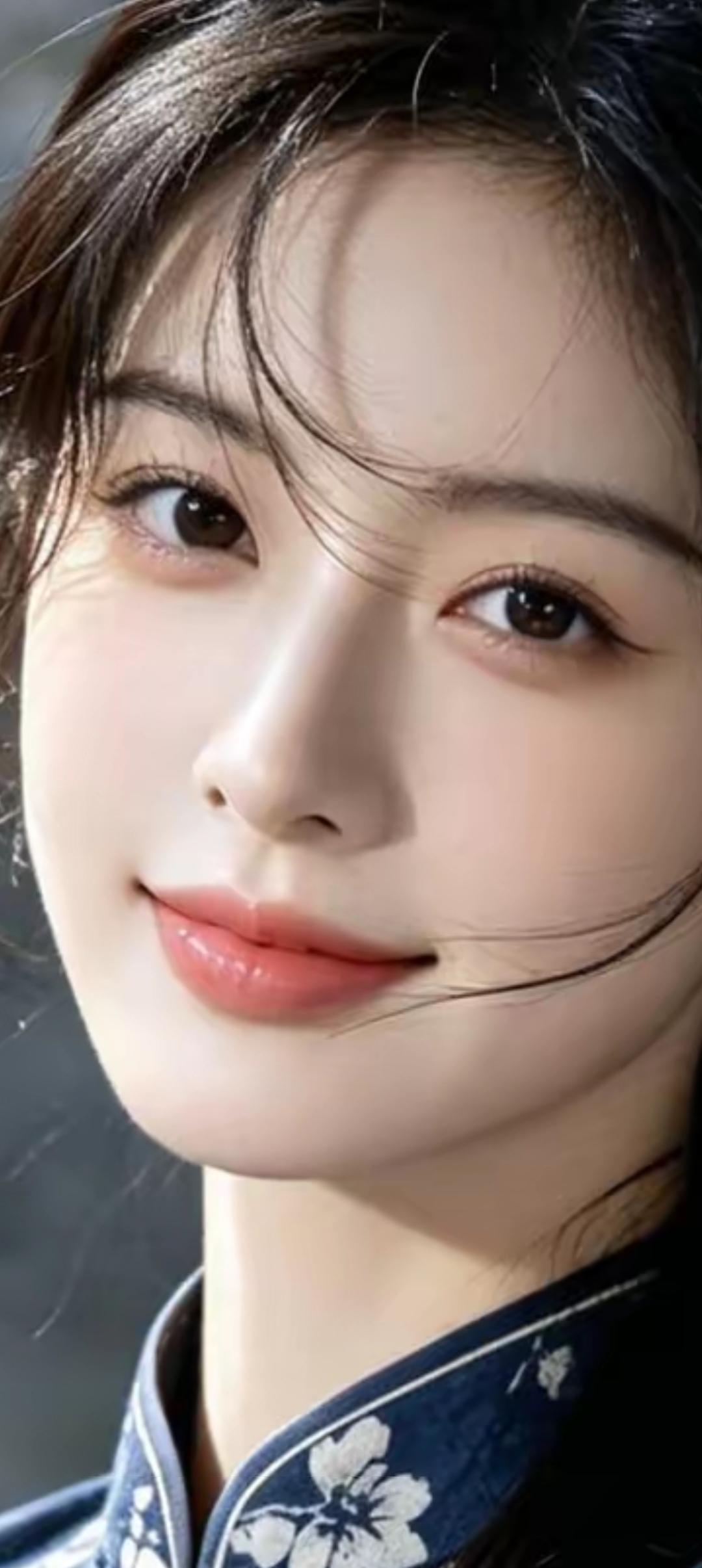 温柔甜美的古装少女，宛如画中人
