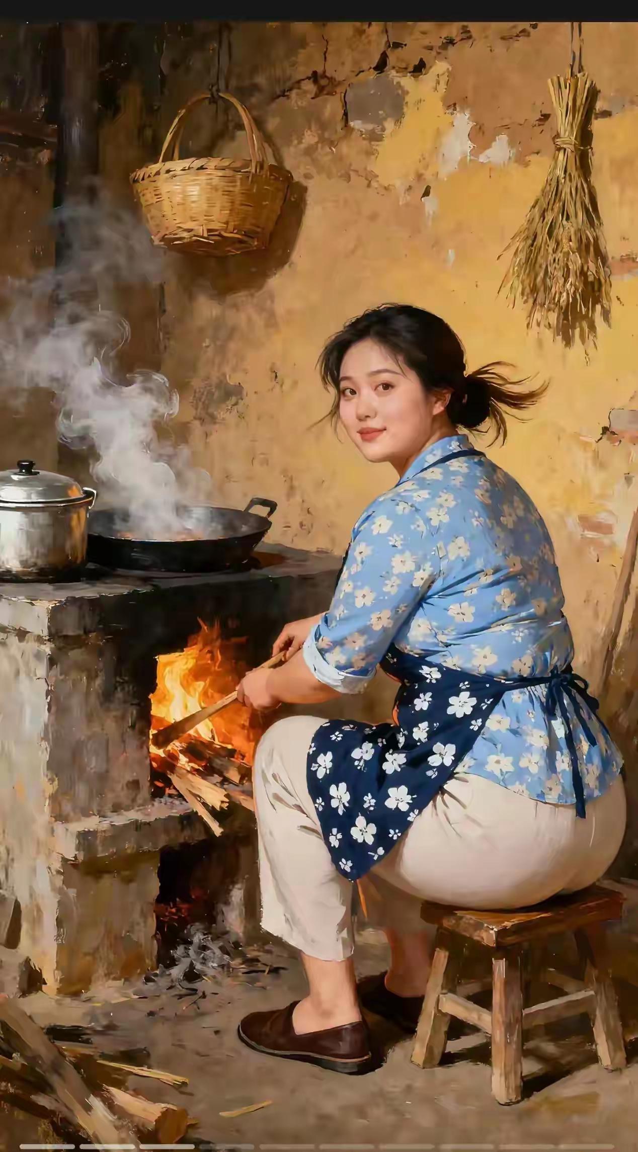 “乡村厨房里的温馨时光”🍲🔥🌾