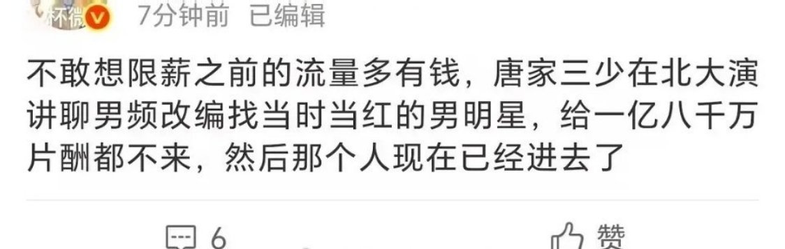 1.2亿的片酬，都请不来拍归国那一批，真的赚最多的钱，也把流量这个词搞臭了
