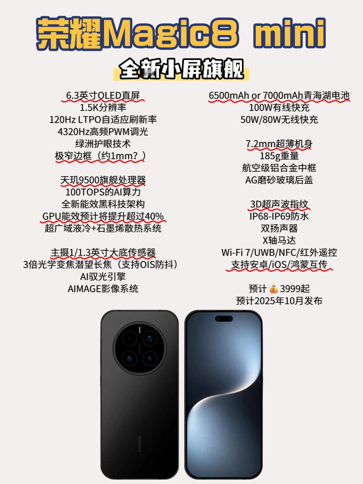 荣耀Magic8mini爆料汇总，这不得卖爆？机圈又刮起小屏风，基本各家都