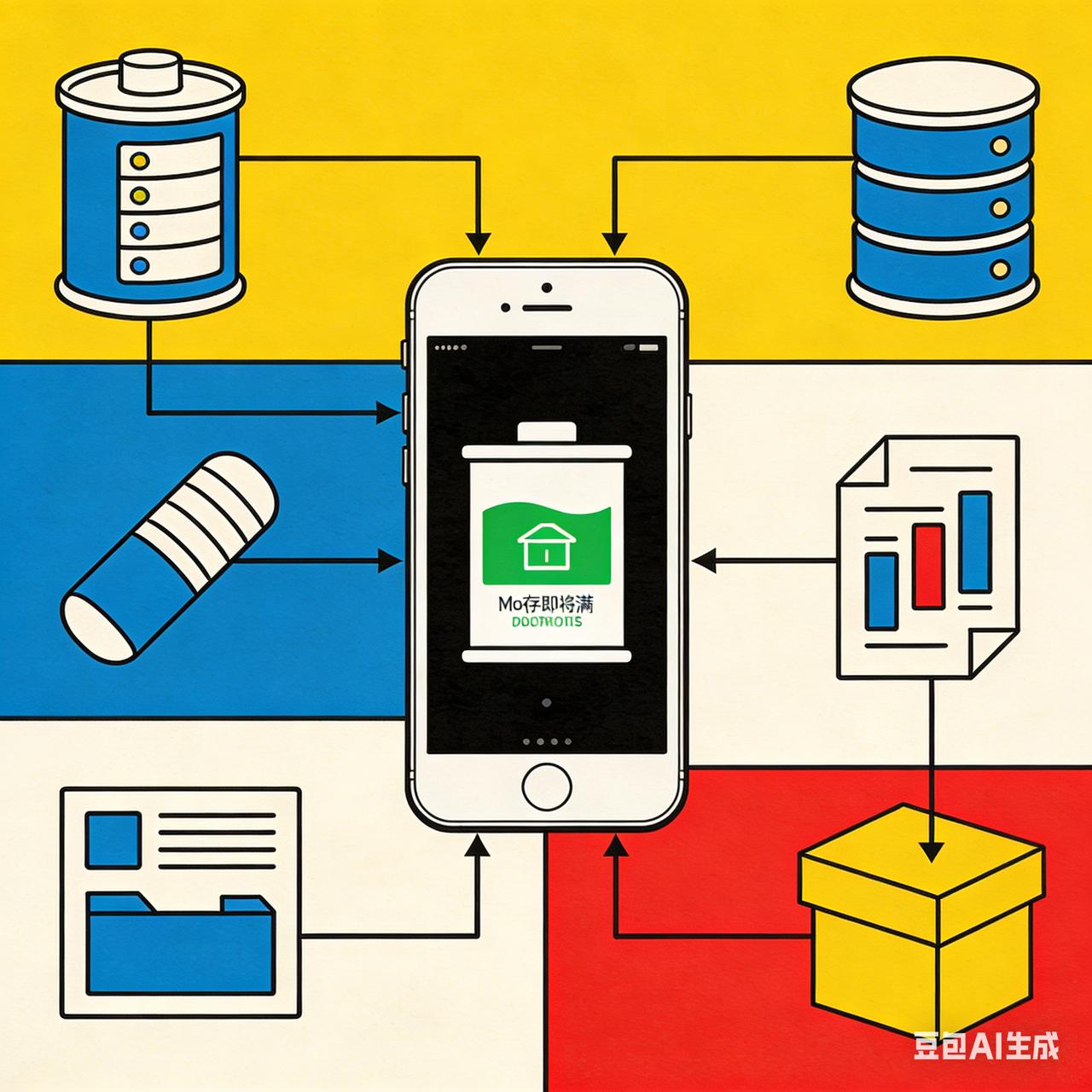 苹果手机千万别把内存用完iOS系统需预留10%左右空间供缓存和运行，一旦余量不足