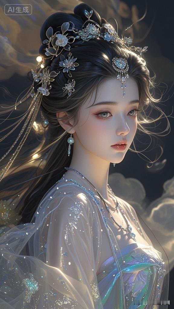 梦幻古风少女，碧玉发簪，唯美动人