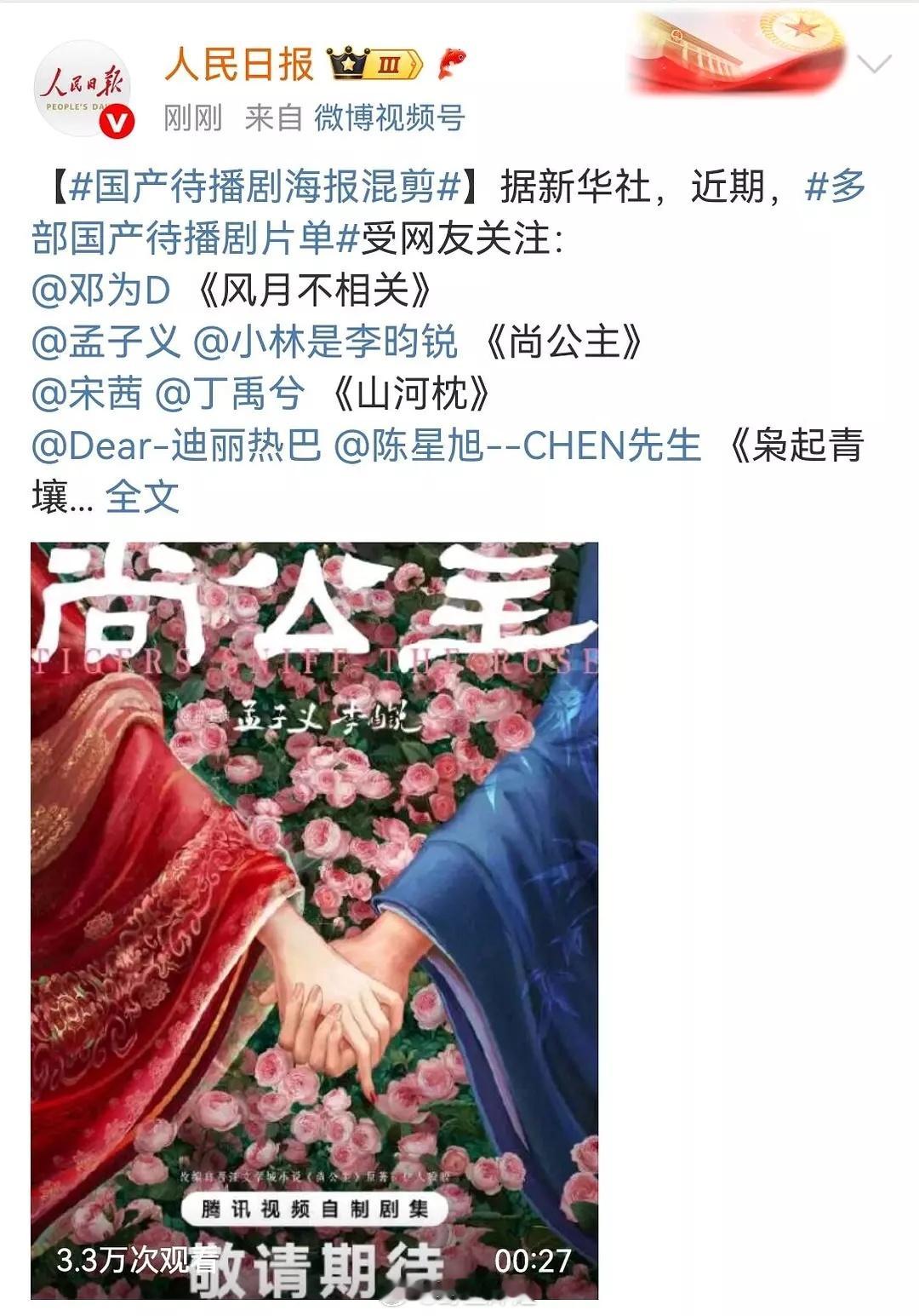 人民日报都用上尚公主的官宣海报了新丽赢麻了​​​