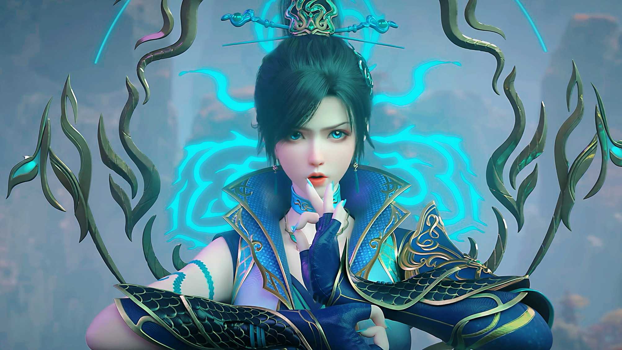 斗破苍穹国产动漫青鳞▶截修美图耿直善良的姑娘，能力强，颜值高！​​​