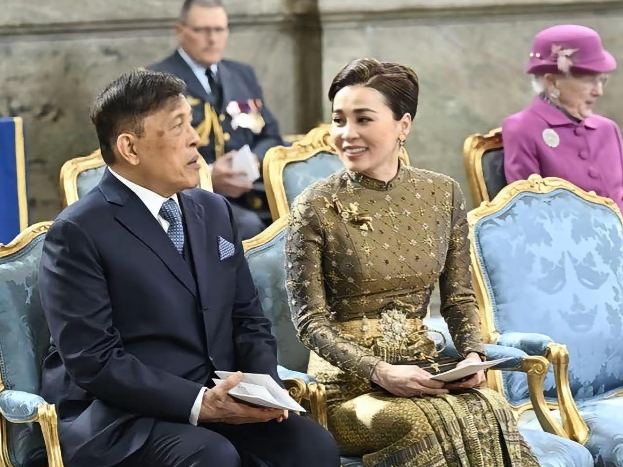 不愧是泰王宠的女人，苏提达仅仅凭三套造型，就闪耀欧洲在瑞典国王的生日宴上，首次
