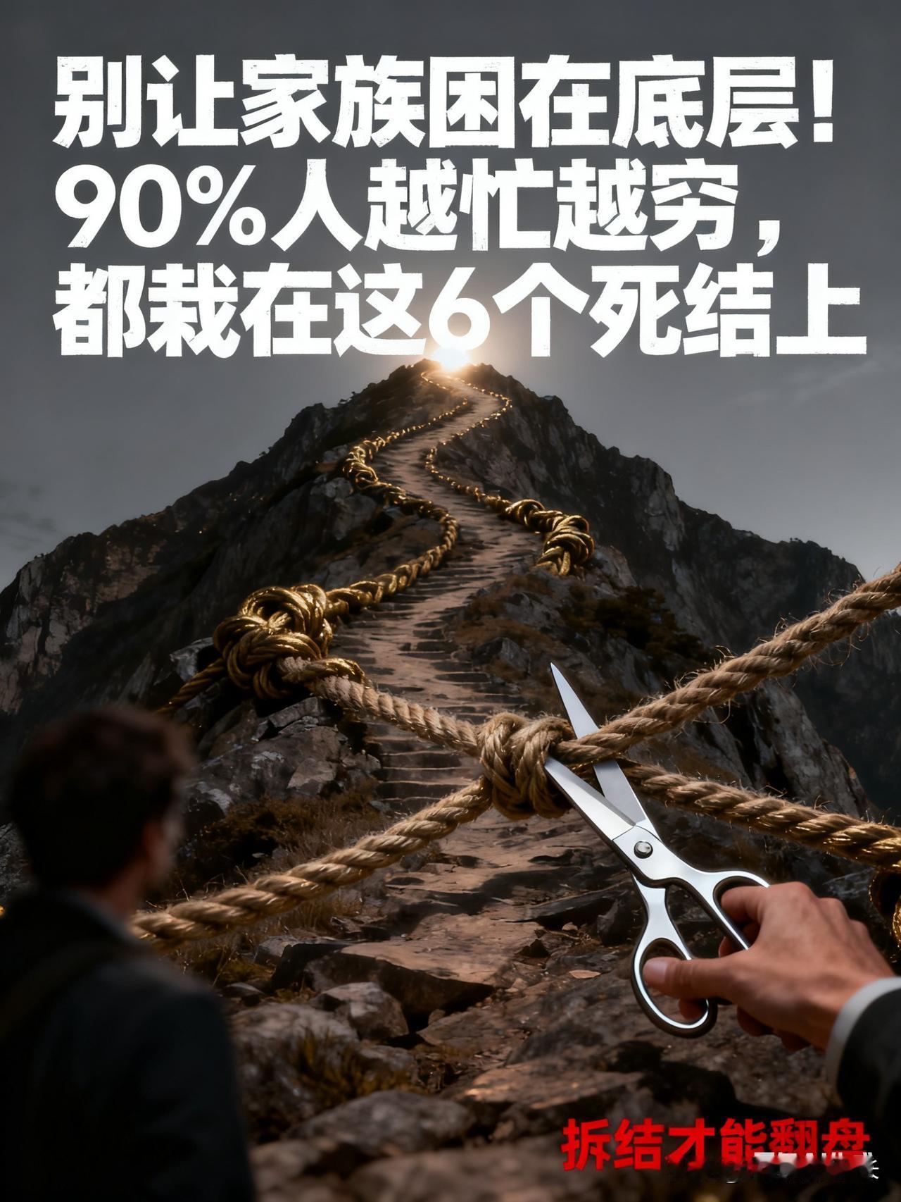 警惕！90%人越忙越穷，家族困在底层，竟都栽在这6个隐形死结上你有没有这样