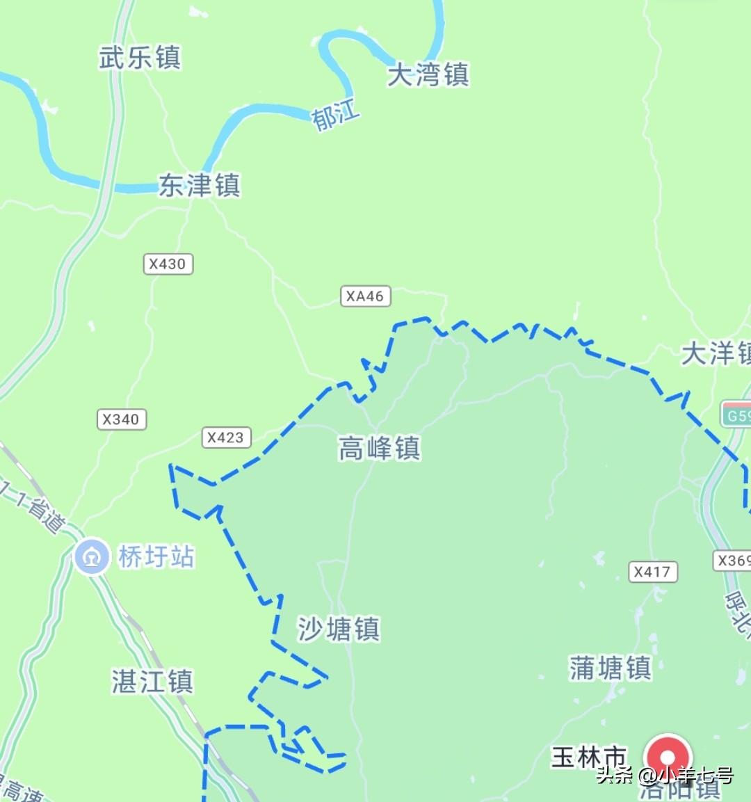 原来玉林离郁江那么近，目测大概也就十几公里，难怪只能望江兴叹！难怪玉林要在北