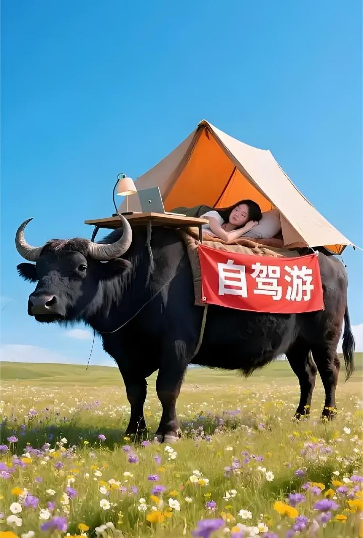 别人骑马我骑牛，游山玩水乐悠悠，不攀不比知足乐，……尾句………？上联：