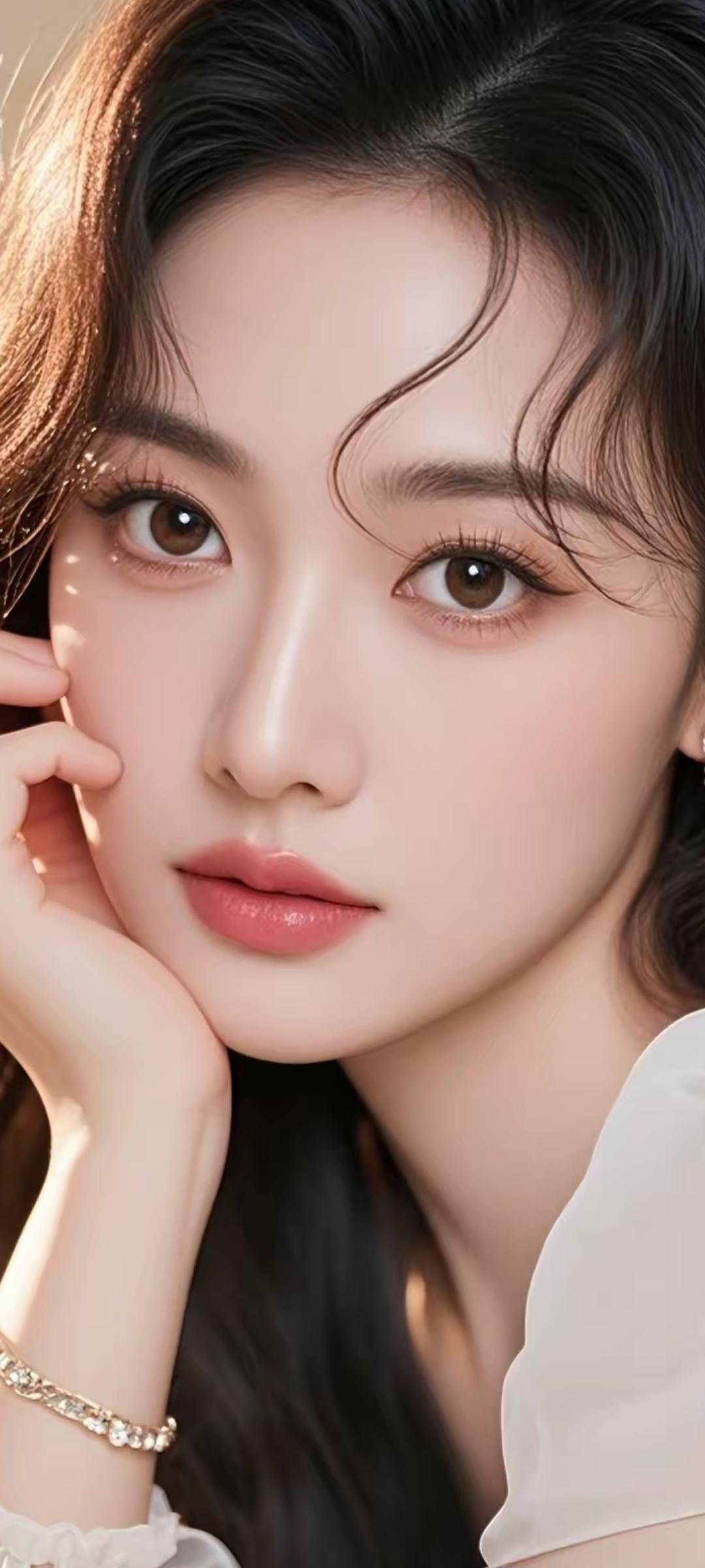 温柔甜美的少女，阳光洒在脸庞，散发着温暖的光芒。