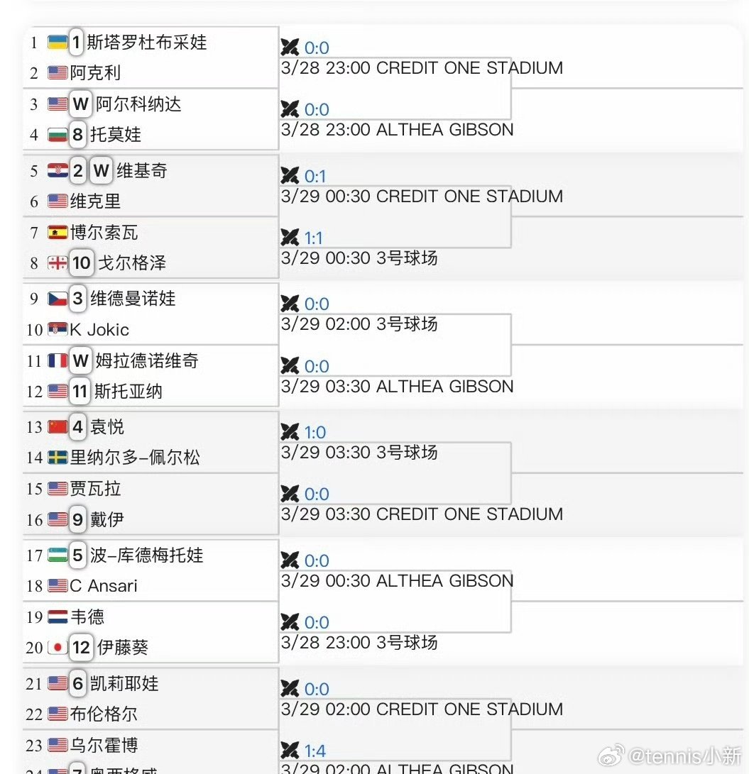 差点看成布瓦松查尔斯顿WTA500资格赛签表袁悦🇨🇳vs佩尔松🇸🇪赢
