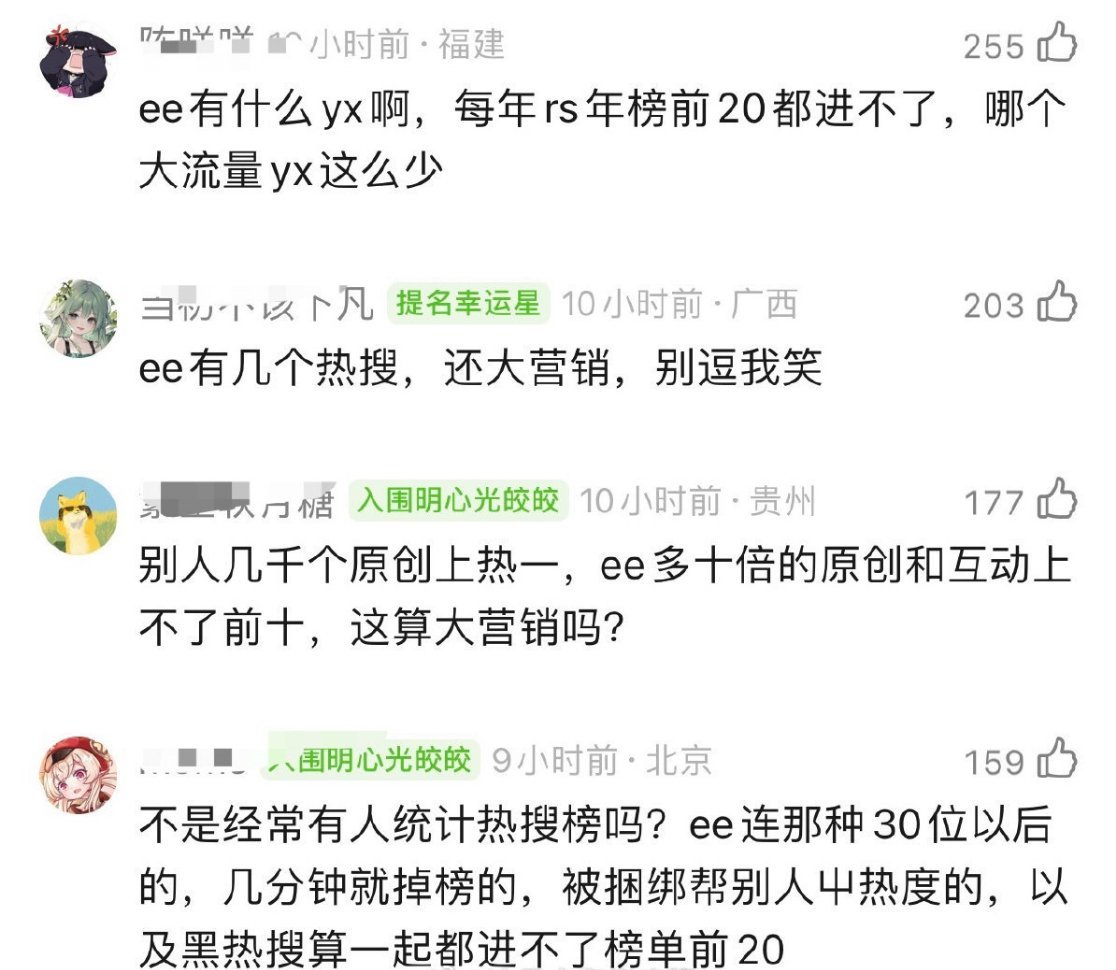 蛮有意思的，都说hr是yx大户，但为什么体感成毅的单人rs不多？​