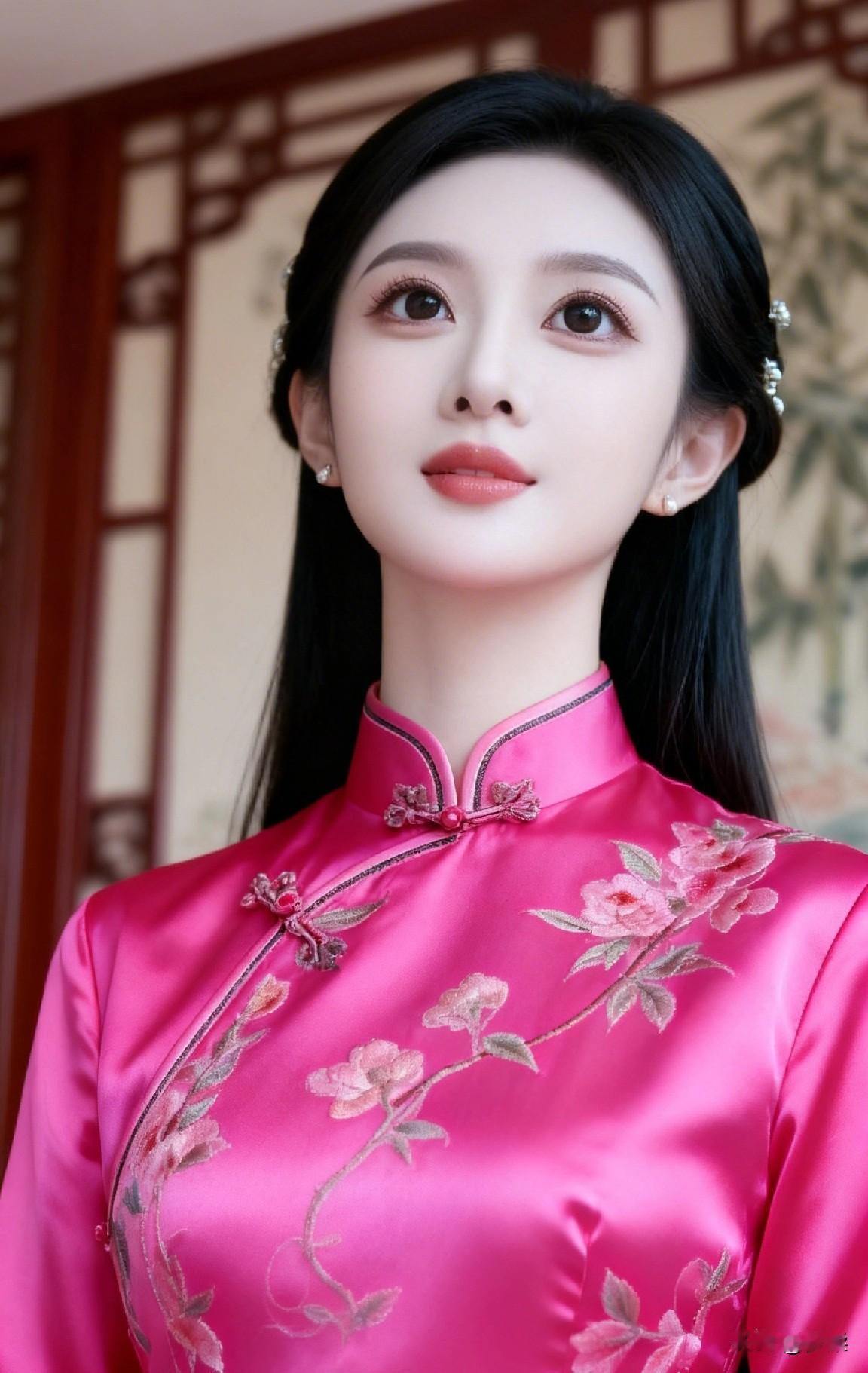 粉嫩旗袍少女，古典韵味十足！