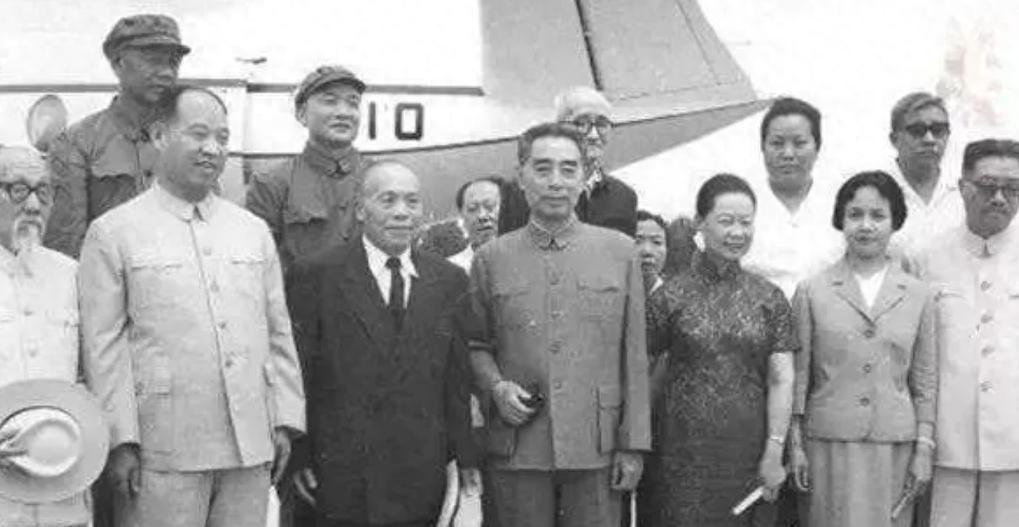 1956年李宗仁拜访宋庆龄时握手低头，照片上的细节展现出对夫人的谦卑和尊敬姿态！