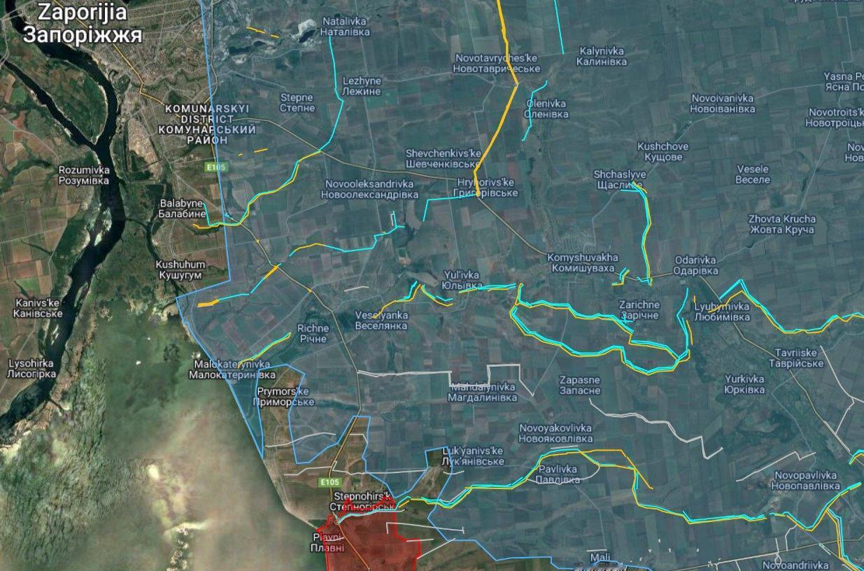 俄军从奥里希夫出发，沿第聂伯河在斯捷普诺戈尔斯克地区进行侧翼包抄。宣布攻占卢基