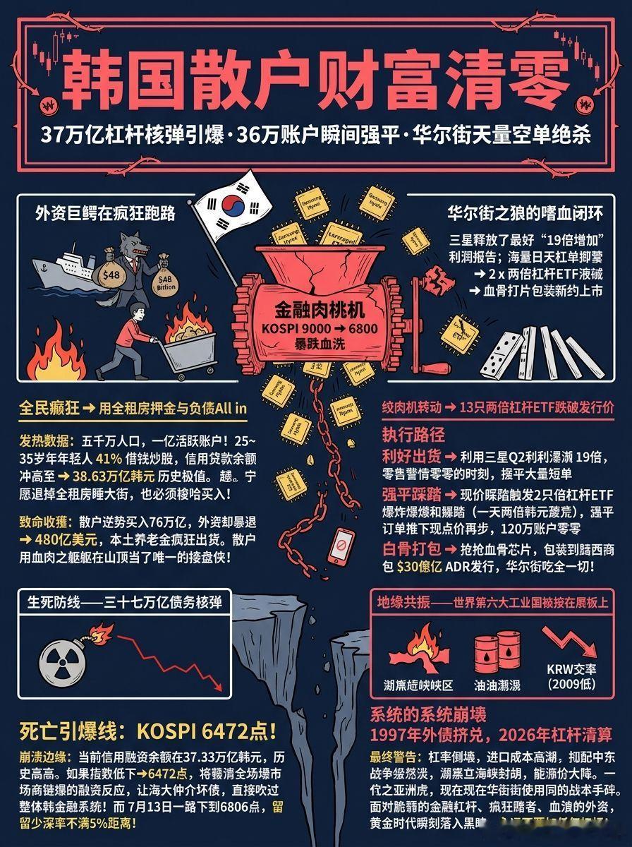 韩国股民从暴富到一夜归零韩国股市最昂贵的一堂杠杆课韩国股市正在用真金白银，给全球