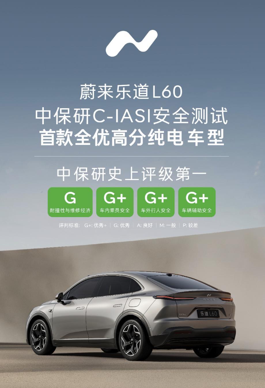 乐道L60和萤火虫成中保研史上评级第一今天公布的中保研测试成绩乐道L60和萤