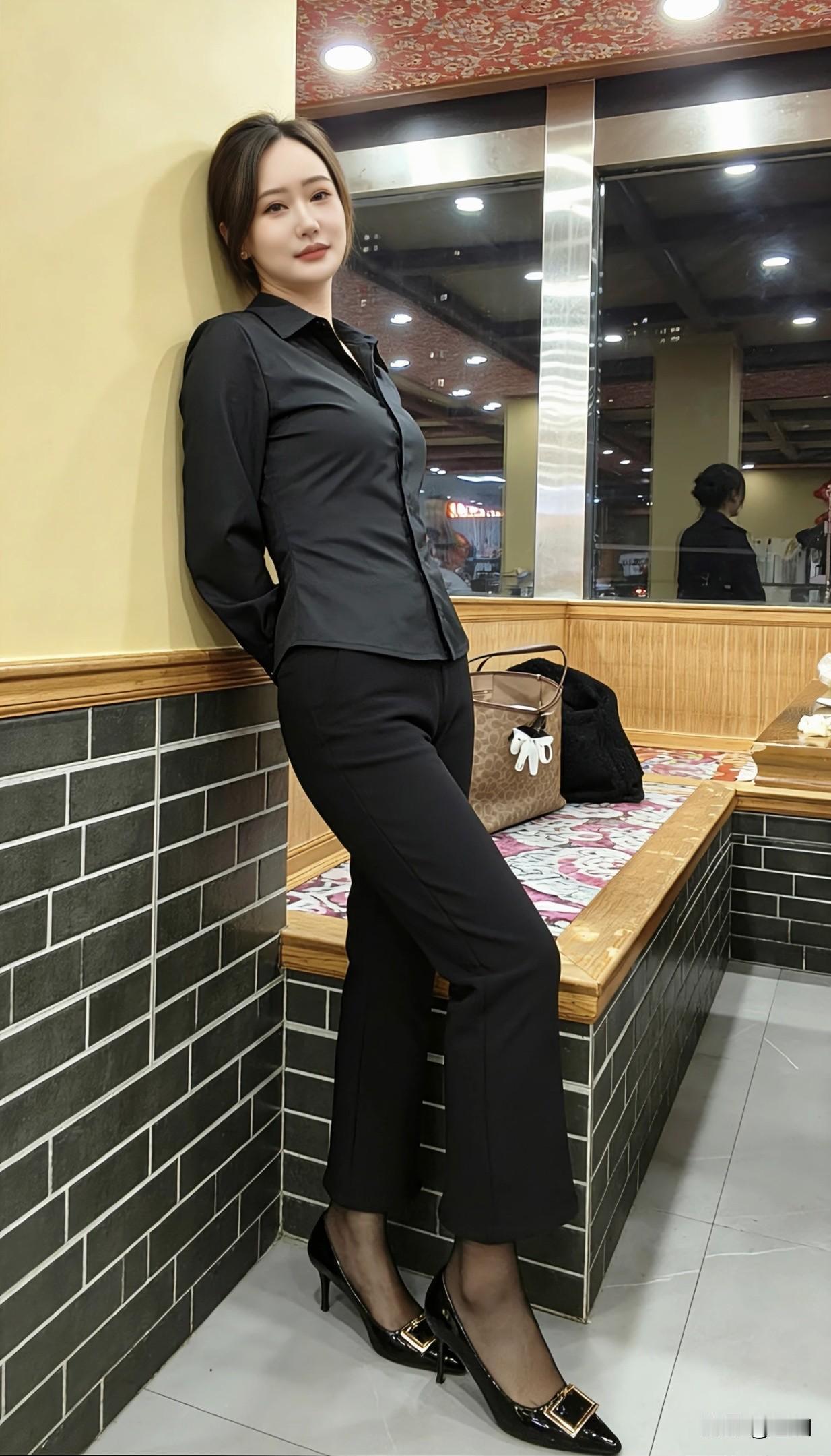 什么叫有韵味的女人黑衣美人坐，笑语如春风。