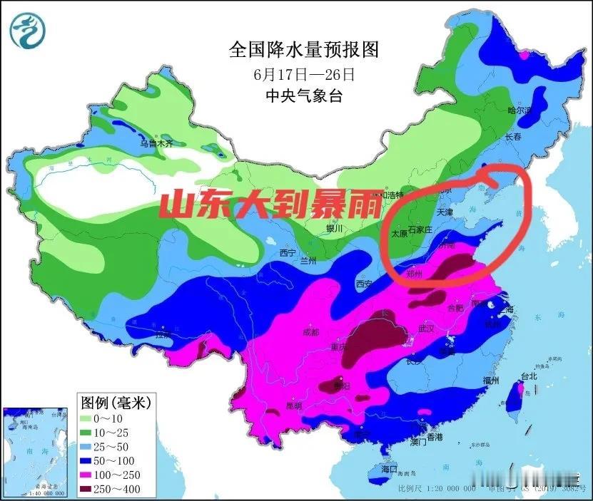 喜讯：山东大范围中到大雨局部暴雨基本确定，明天夜间开始连续三天有雨！山东麦