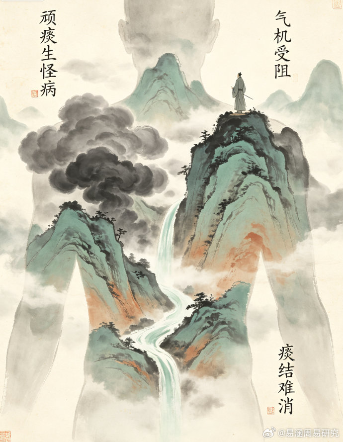 顽痰生怪病。中医药伤寒论痰湿痰湿体质