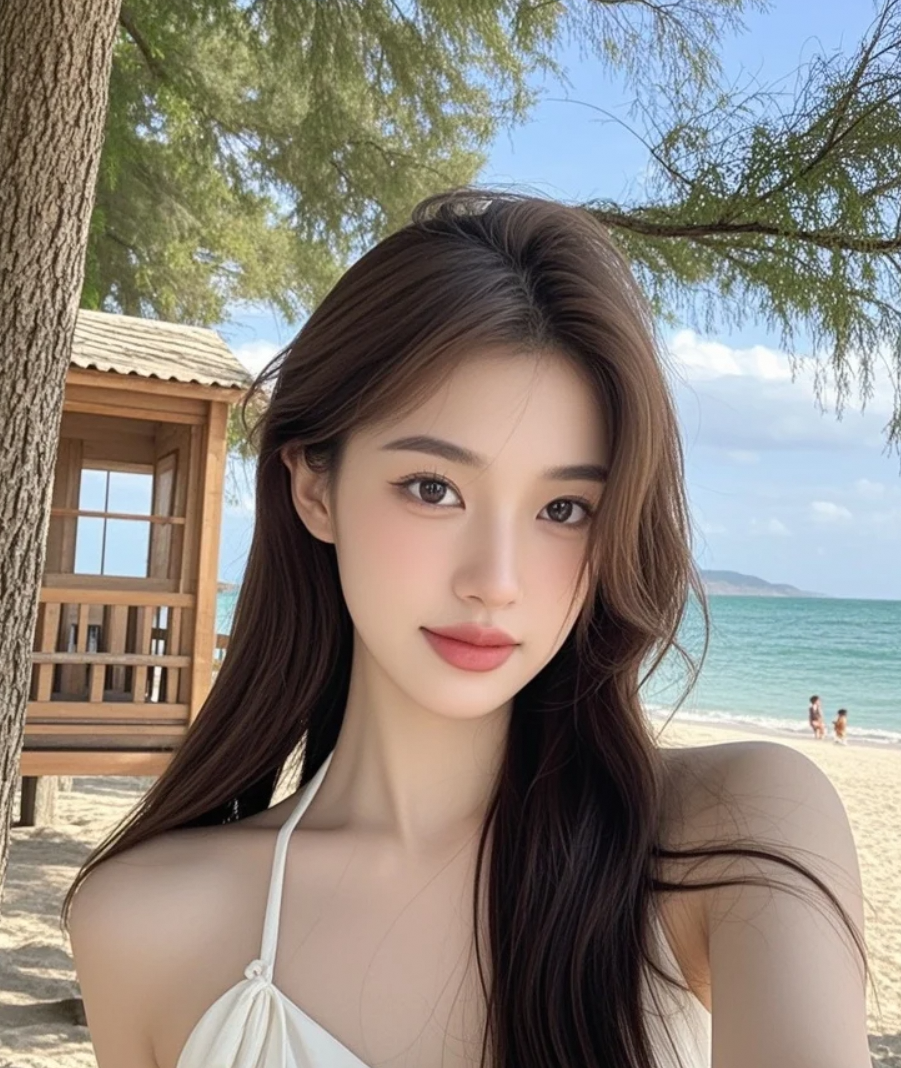 笑一个给大海，也给你，收到我的甜意了吗？