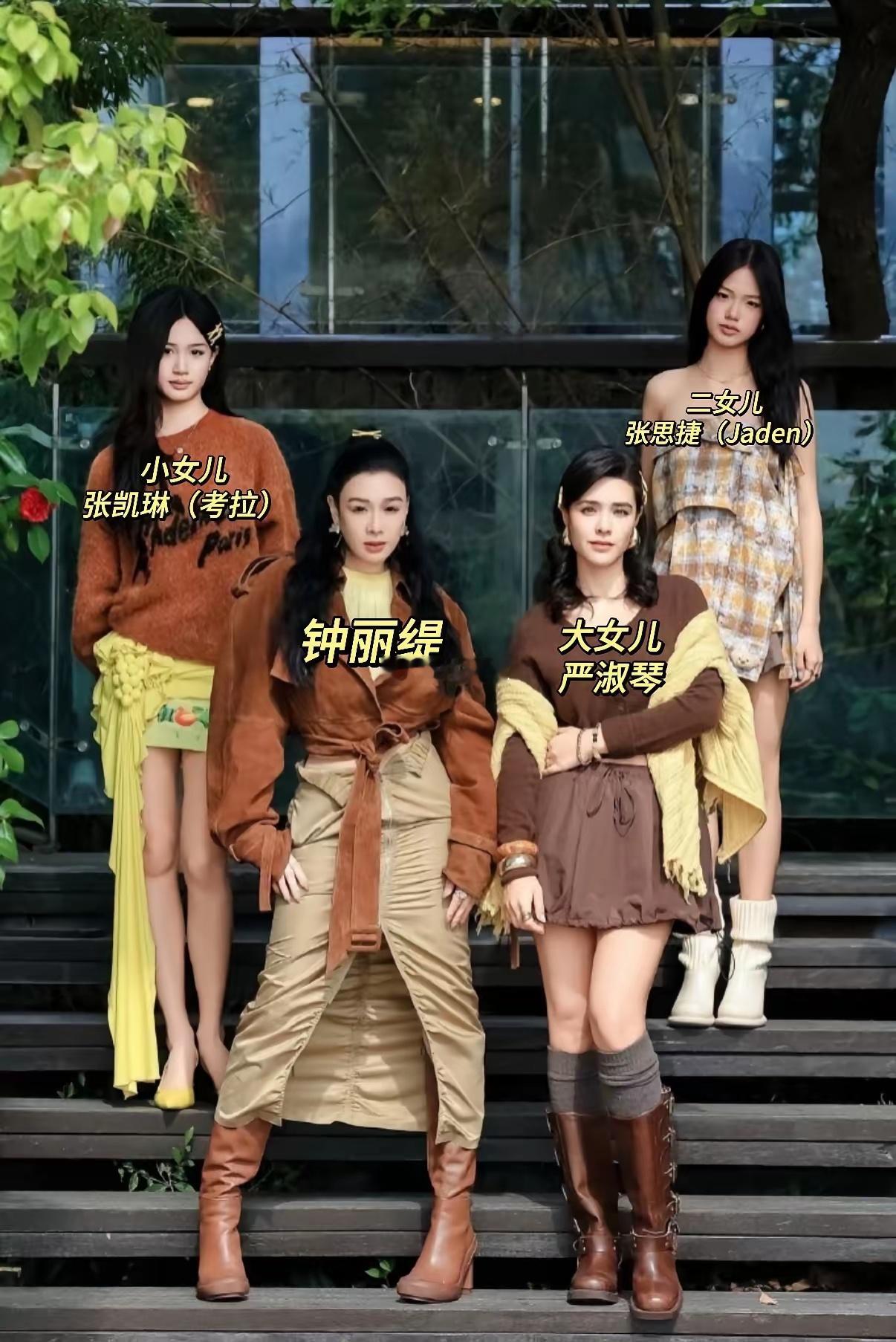 去搜了钟丽缇三个女儿的照片，才发现，​钟丽缇的基因还是太权威了，几个女儿个个美得